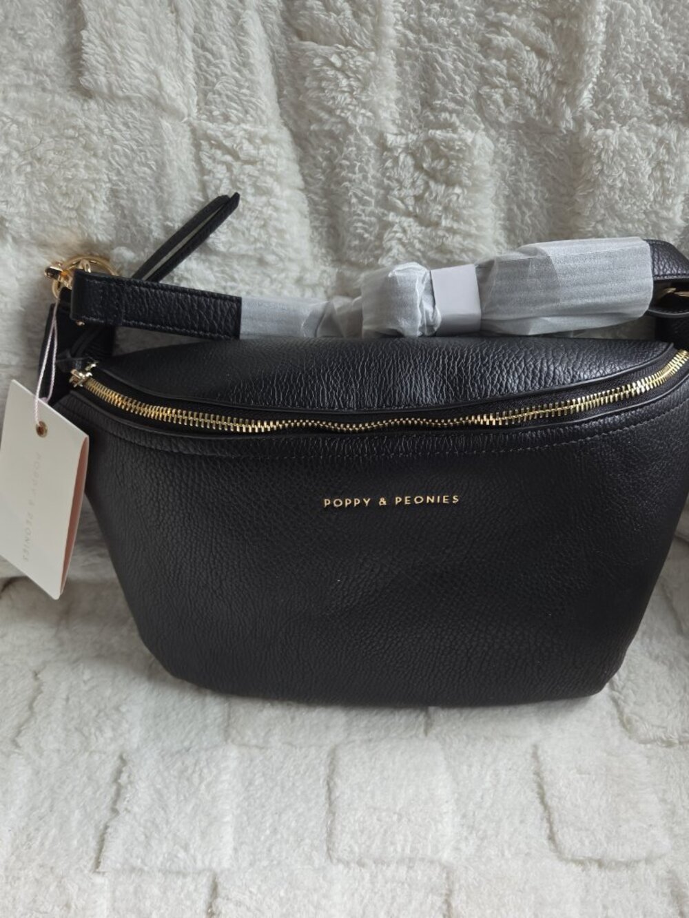 Poppy & Peonies, Large Sidekick, Black, NWT